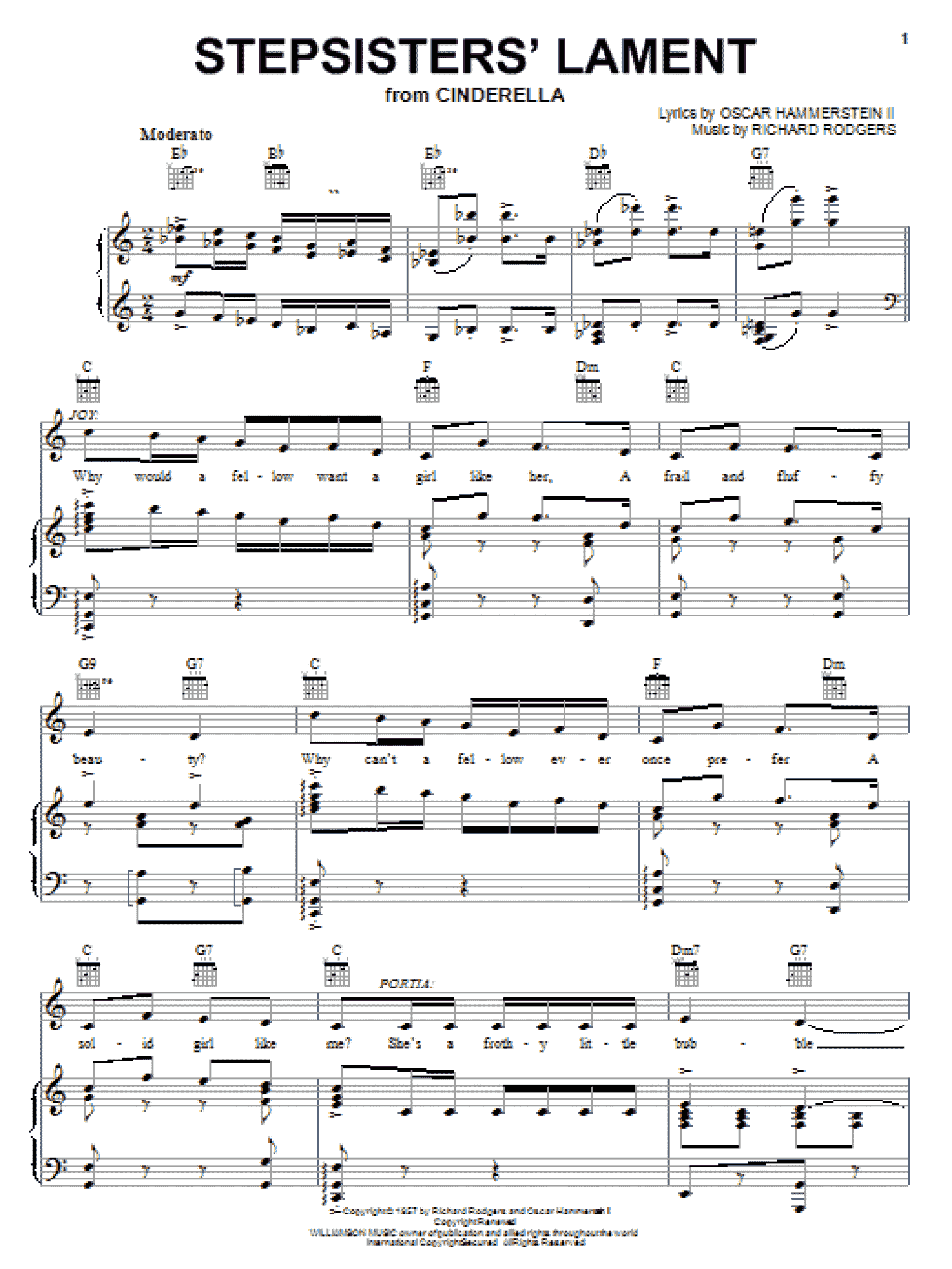 Stepsisters' Lament (from Cinderella) (Piano, Vocal & Guitar Chords (Right-Hand Melody))