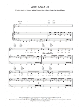 page one of What About Us (Piano, Vocal & Guitar Chords)