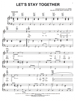 page one of Let's Stay Together (Piano, Vocal & Guitar Chords (Right-Hand Melody))