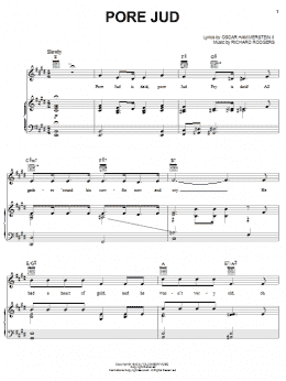 page one of Pore Jud Is Daid (from Oklahoma!) (Piano, Vocal & Guitar Chords (Right-Hand Melody))