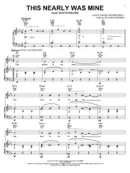 page one of This Nearly Was Mine (Piano, Vocal & Guitar Chords (Right-Hand Melody))