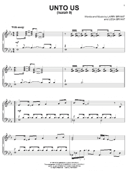 page one of Unto Us (Isaiah 9) (Piano Solo)