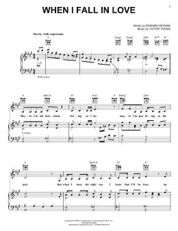 page one of When I Fall In Love (Piano, Vocal & Guitar Chords (Right-Hand Melody))