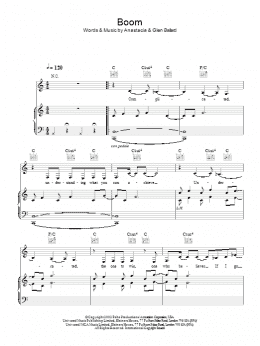 page one of Boom (Piano, Vocal & Guitar Chords)