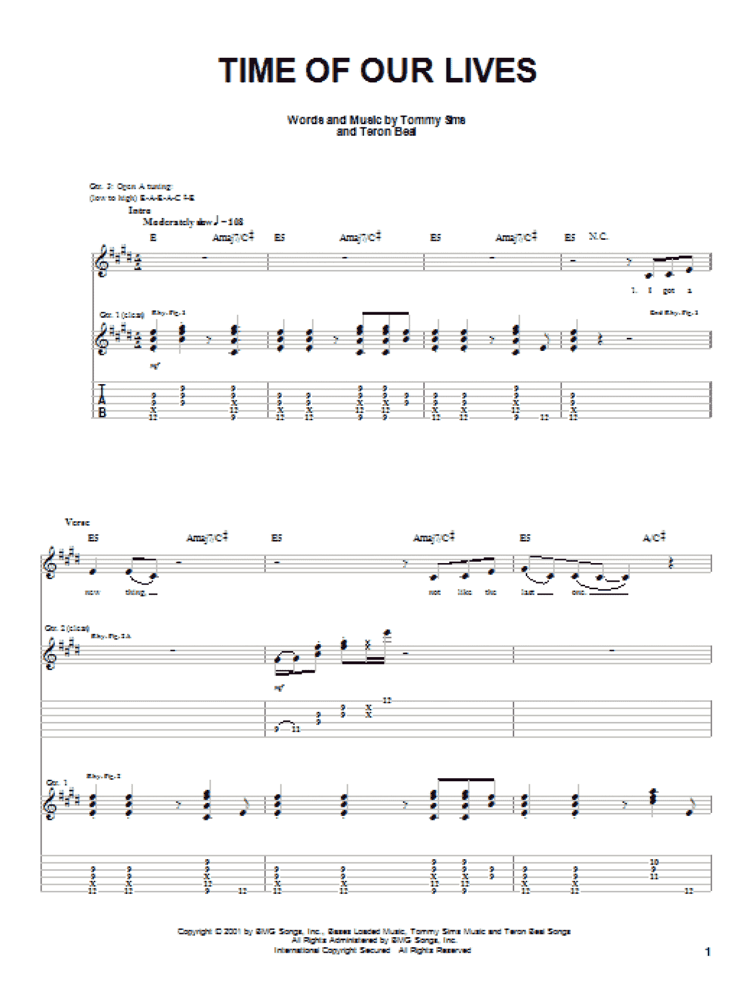 Time Of Our Lives (Guitar Tab)