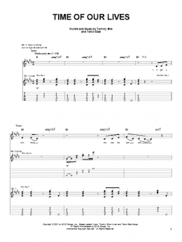page one of Time Of Our Lives (Guitar Tab)