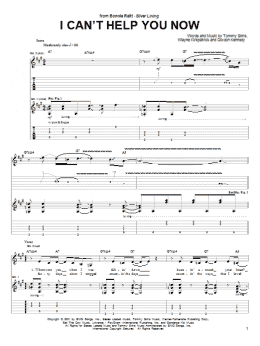 page one of I Can't Help You Now (Guitar Tab)