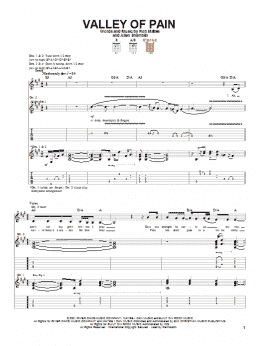 page one of Valley Of Pain (Guitar Tab)