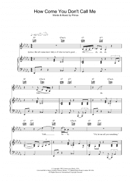 page one of How Come You Don't Call Me (Piano, Vocal & Guitar Chords)