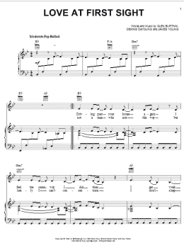 page one of Love At First Sight (Piano, Vocal & Guitar Chords (Right-Hand Melody))