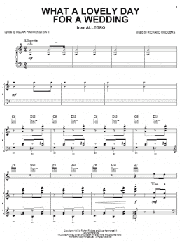 page one of What A Lovely Day For A Wedding (Piano, Vocal & Guitar Chords (Right-Hand Melody))