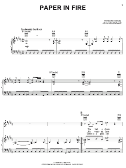 page one of Paper In Fire (Piano, Vocal & Guitar Chords (Right-Hand Melody))