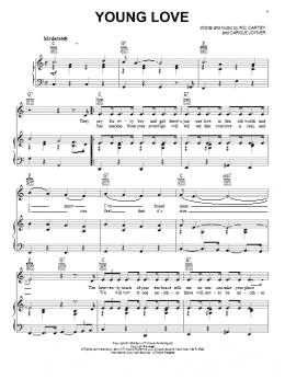 page one of Young Love (Piano, Vocal & Guitar Chords (Right-Hand Melody))
