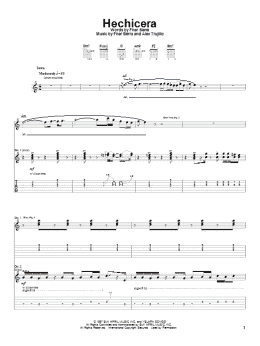 page one of Hechicera (Guitar Tab)
