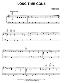page one of Long Time Gone (Piano, Vocal & Guitar Chords (Right-Hand Melody))
