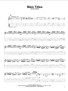 page one of Main Titles (Guitar Tab)