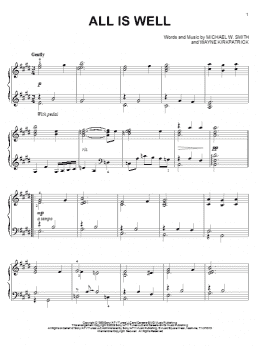 page one of All Is Well (Piano Solo)