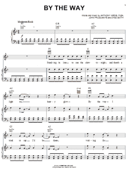 page one of By The Way (Piano, Vocal & Guitar Chords (Right-Hand Melody))