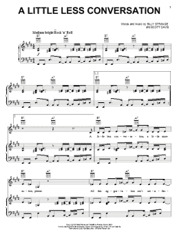 page one of A Little Less Conversation (Piano, Vocal & Guitar Chords (Right-Hand Melody))