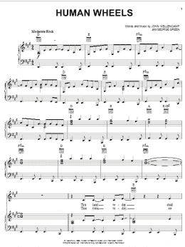 page one of Human Wheels (Piano, Vocal & Guitar Chords (Right-Hand Melody))