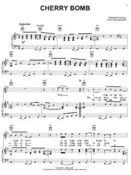 page one of Cherry Bomb (Piano, Vocal & Guitar Chords (Right-Hand Melody))