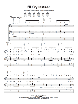 page one of I'll Cry Instead (Guitar Tab)