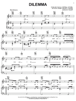 page one of Dilemma (Piano, Vocal & Guitar Chords (Right-Hand Melody))