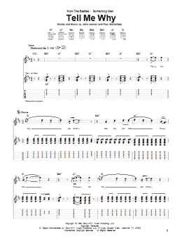 page one of Tell Me Why (Guitar Tab)
