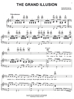 page one of The Grand Illusion (Piano, Vocal & Guitar Chords (Right-Hand Melody))