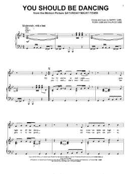 page one of You Should Be Dancing (Piano, Vocal & Guitar Chords (Right-Hand Melody))