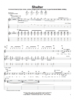 page one of Shelter (Guitar Tab)