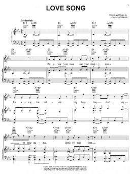 page one of Love Song (Piano, Vocal & Guitar Chords (Right-Hand Melody))