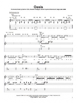 page one of Oasis (Guitar Tab)