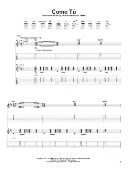 page one of Como Tu (Guitar Tab)