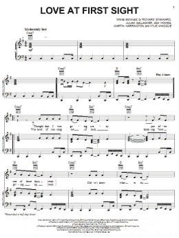 page one of Love At First Sight (Piano, Vocal & Guitar Chords (Right-Hand Melody))