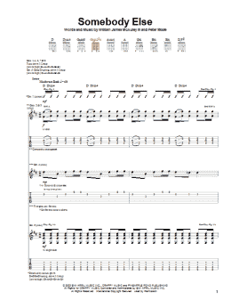 page one of Somebody Else (Guitar Tab)