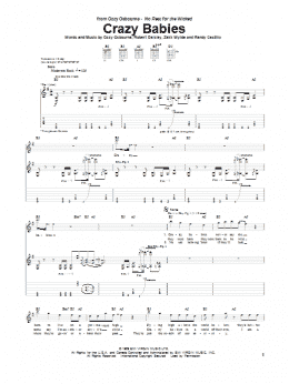 page one of Crazy Babies (Guitar Tab)