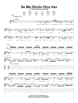 page one of Se Me Olvido Otra Vez (Guitar Tab)