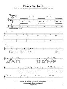 page one of Black Sabbath (Guitar Tab)