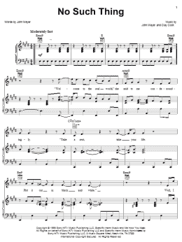 page one of No Such Thing (Piano, Vocal & Guitar Chords (Right-Hand Melody))
