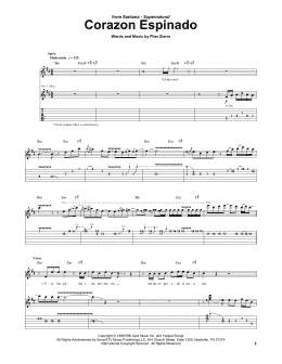 page one of Corazon Espinado (Guitar Tab)