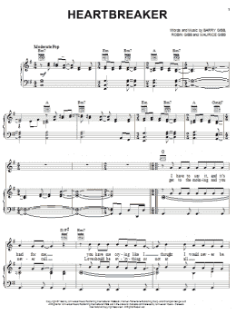 page one of Heartbreaker (Piano, Vocal & Guitar Chords (Right-Hand Melody))