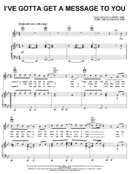 page one of I've Gotta Get A Message To You (Piano, Vocal & Guitar Chords (Right-Hand Melody))