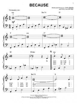 page one of Because (Big Note Piano)
