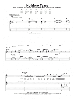 page one of No More Tears (Guitar Tab)