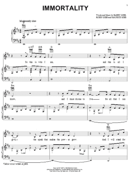 page one of Immortality (feat. Celine Dion) (Piano, Vocal & Guitar Chords (Right-Hand Melody))