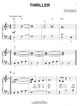 page one of Thriller (Big Note Piano)