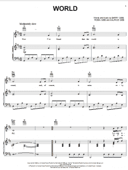 page one of World (Piano, Vocal & Guitar Chords (Right-Hand Melody))