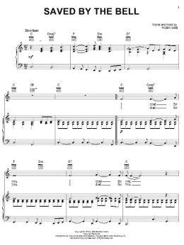 page one of Saved By The Bell (Piano, Vocal & Guitar Chords (Right-Hand Melody))