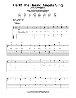 page one of Hark! The Herald Angels Sing (Easy Guitar Tab)